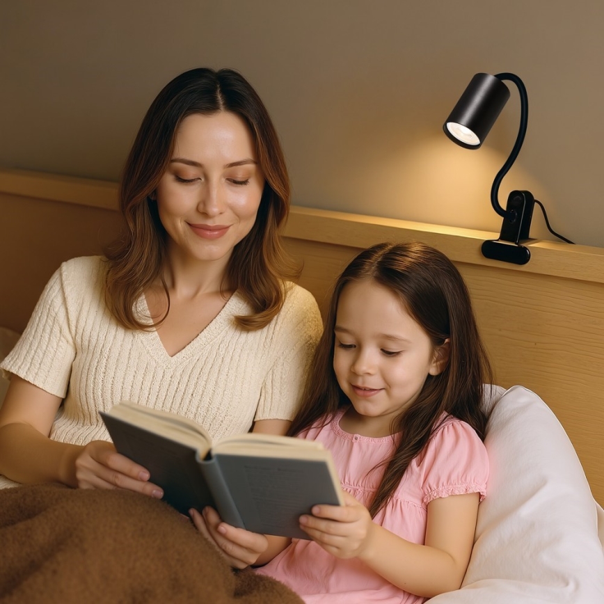 Ευέλικτο φωτιστικό με κλιπ PUNTO 1xGU10/9W/230V μαύρο