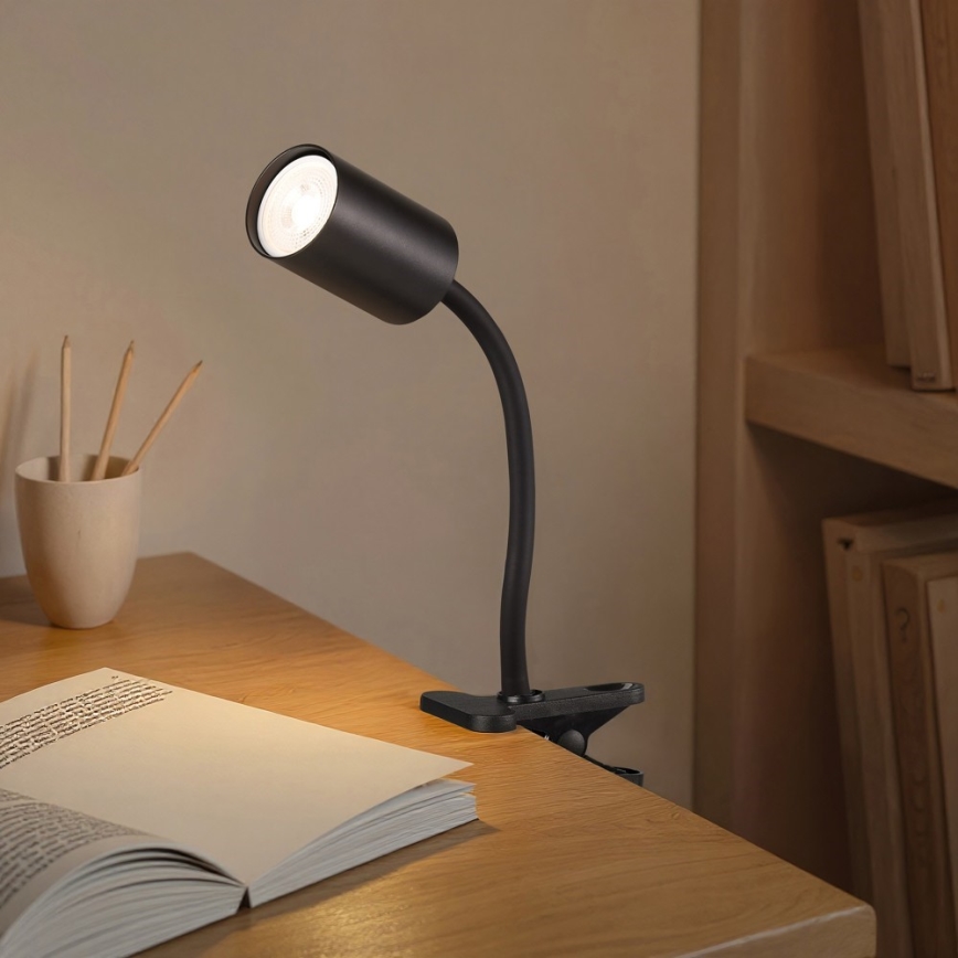Ευέλικτο φωτιστικό με κλιπ PUNTO 1xGU10/9W/230V μαύρο