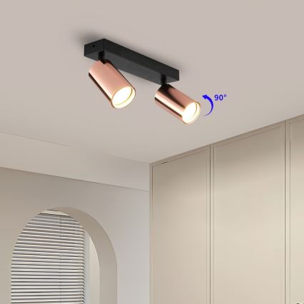 Σποτ οροφής PUNTO 2xGU10/9W/230V ροζ χρυσό