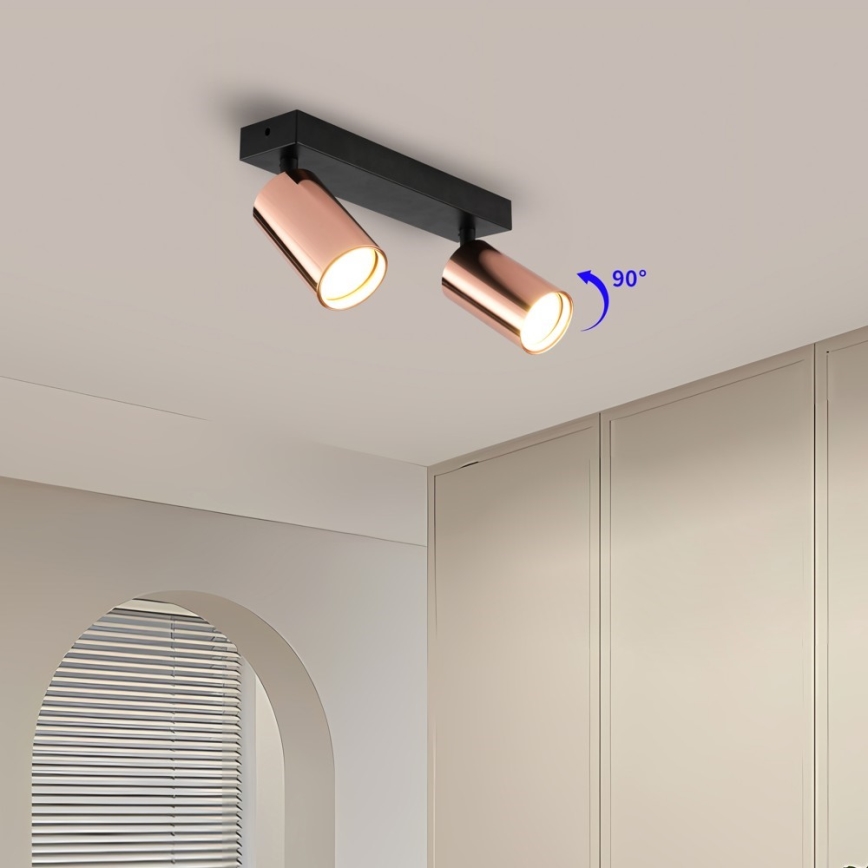 Σποτ οροφής PUNTO 2xGU10/9W/230V ροζ χρυσό