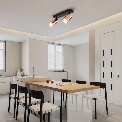 Σποτ οροφής PUNTO 2xGU10/9W/230V ροζ χρυσό