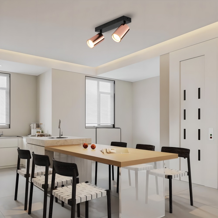 Σποτ οροφής PUNTO 2xGU10/9W/230V ροζ χρυσό