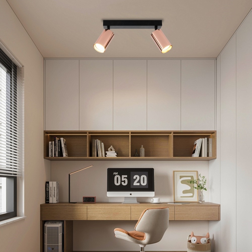 Σποτ οροφής PUNTO 2xGU10/9W/230V ροζ χρυσό