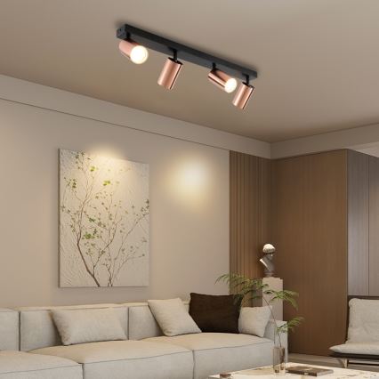 Φωτιστικό σποτ PUNTO 4xGU10/9W/230V ροζ χρυσό