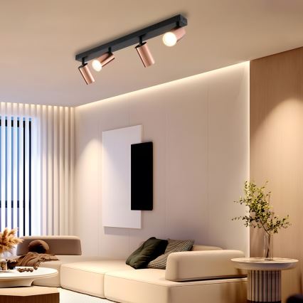 Φωτιστικό σποτ PUNTO 4xGU10/9W/230V ροζ χρυσό