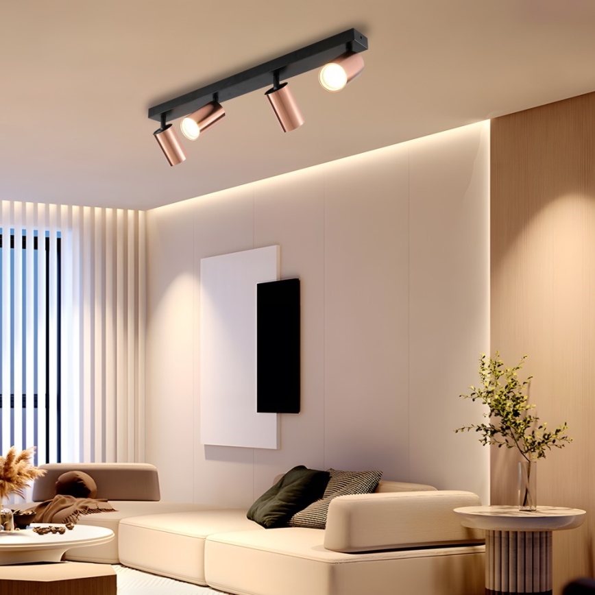 Φωτιστικό σποτ PUNTO 4xGU10/9W/230V ροζ χρυσό