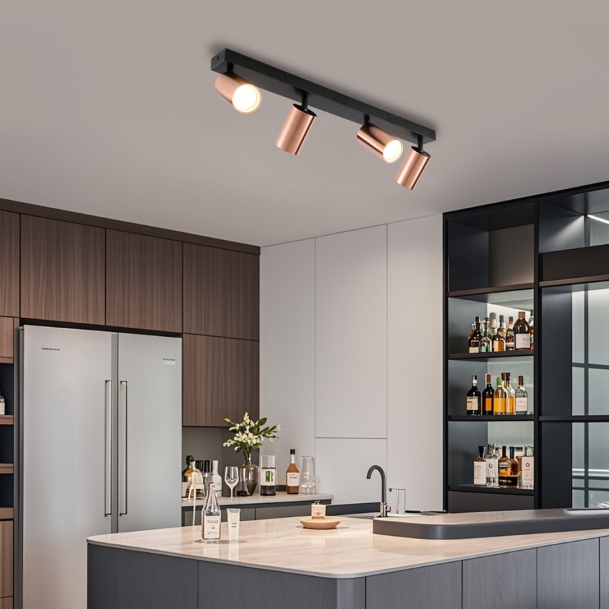 Φωτιστικό σποτ PUNTO 4xGU10/9W/230V ροζ χρυσό