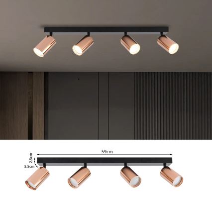 Φωτιστικό σποτ PUNTO 4xGU10/9W/230V ροζ χρυσό