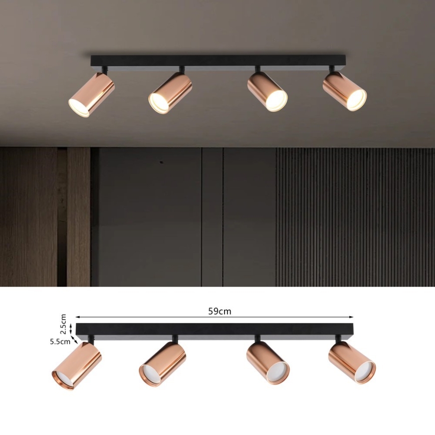 Φωτιστικό σποτ PUNTO 4xGU10/9W/230V ροζ χρυσό