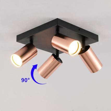 Σποτ φωτιστικό PUNTO 4xGU10/9W/230V ροζ χρυσό