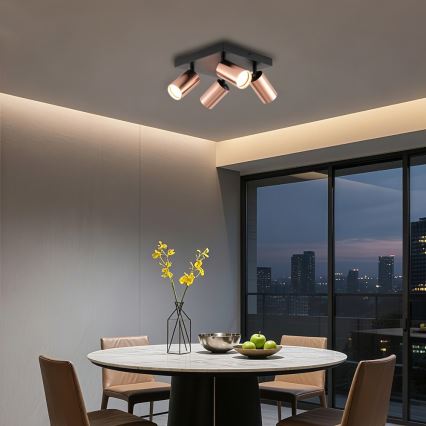 Σποτ φωτιστικό PUNTO 4xGU10/9W/230V ροζ χρυσό