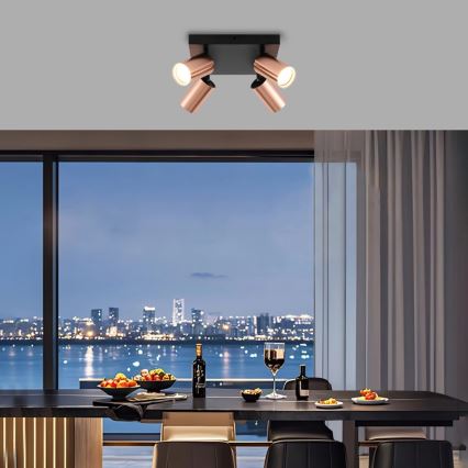 Σποτ φωτιστικό PUNTO 4xGU10/9W/230V ροζ χρυσό