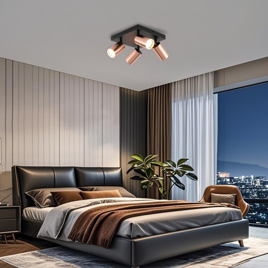 Σποτ φωτιστικό PUNTO 4xGU10/9W/230V ροζ χρυσό