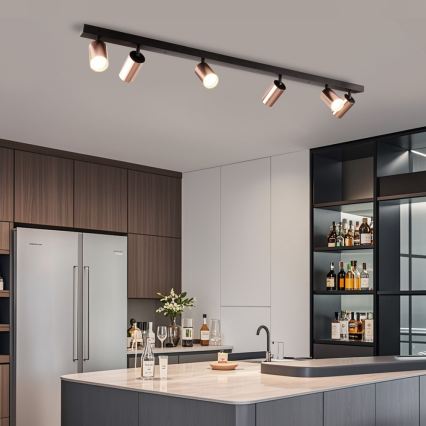 Σποτ φωτιστικό PUNTO 6xGU10/9W/230V ροζ χρυσό