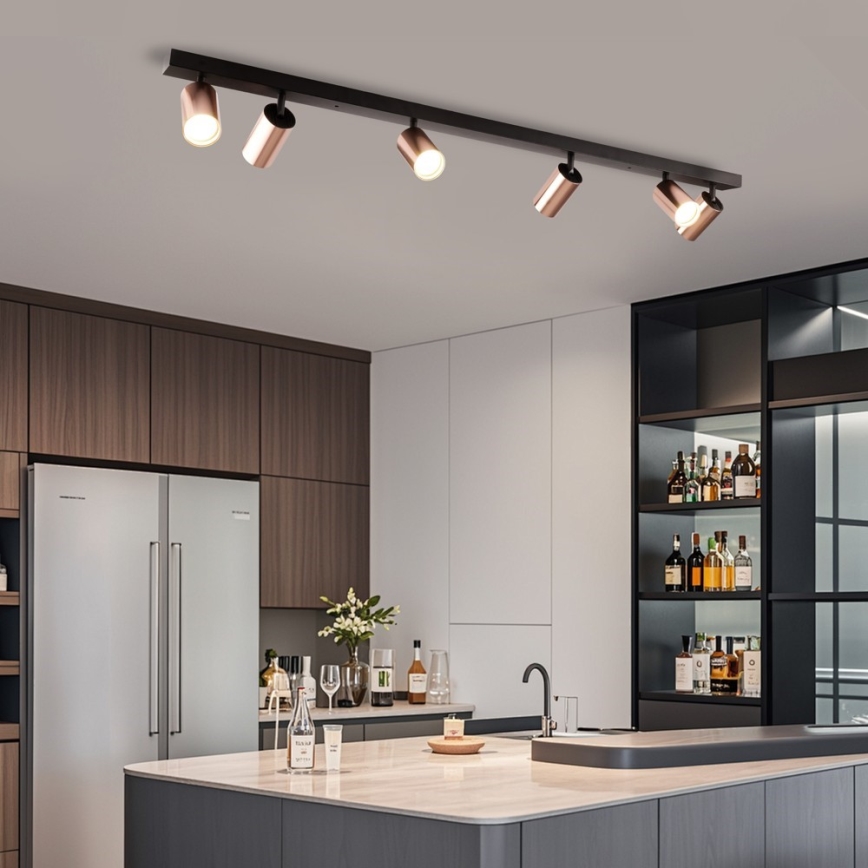 Σποτ φωτιστικό PUNTO 6xGU10/9W/230V ροζ χρυσό
