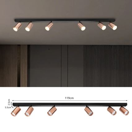 Σποτ φωτιστικό PUNTO 6xGU10/9W/230V ροζ χρυσό