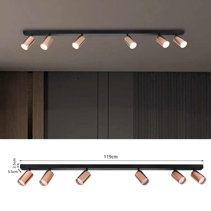 Σποτ φωτιστικό PUNTO 6xGU10/9W/230V ροζ χρυσό