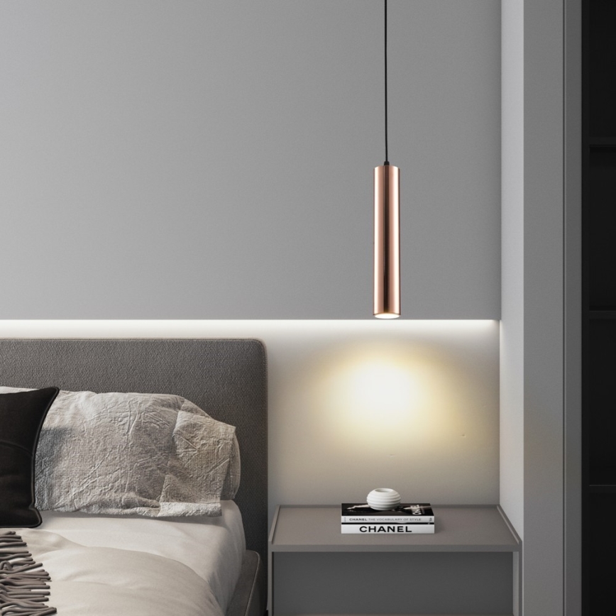 Κρεμαστό φωτιστικό με καλώδιο PUNTO 1xGU10/9W/230V σε ροζ χρυσό