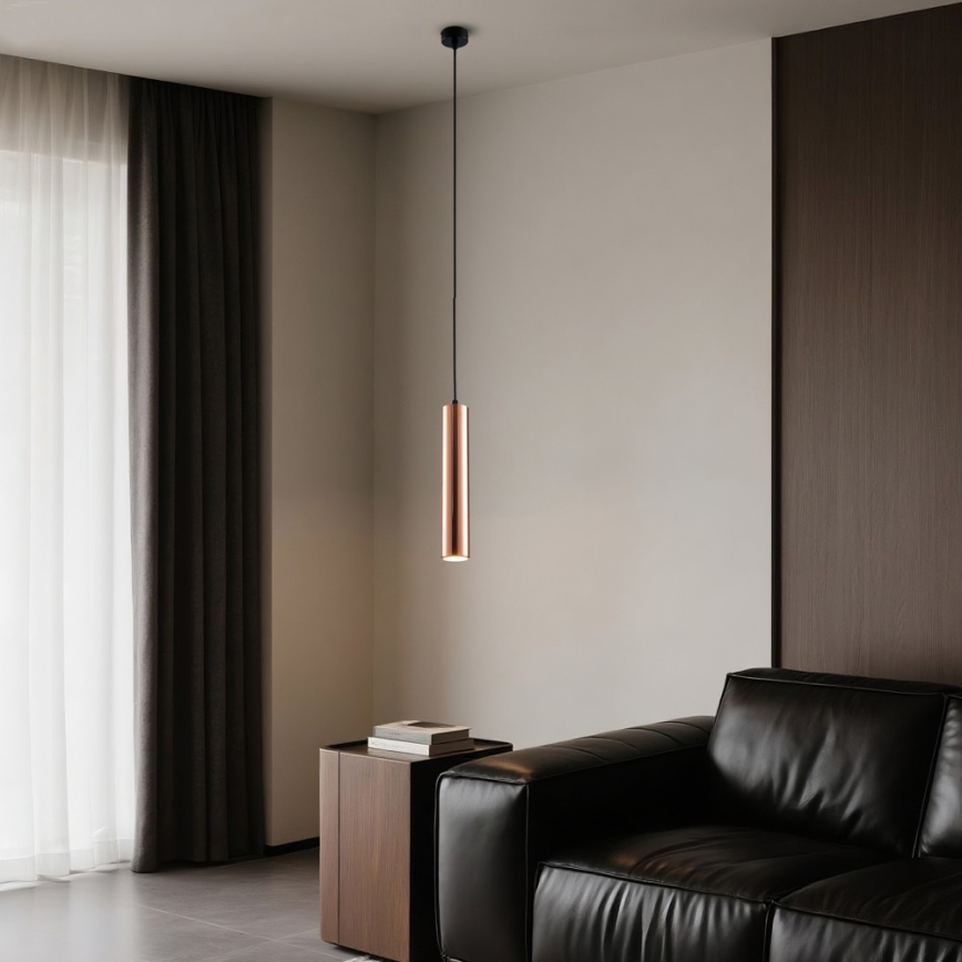 Κρεμαστό φωτιστικό με καλώδιο PUNTO 1xGU10/9W/230V σε ροζ χρυσό