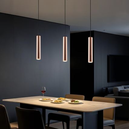 Κρεμαστό φωτιστικό με καλώδιο PUNTO 1xGU10/9W/230V σε ροζ χρυσό