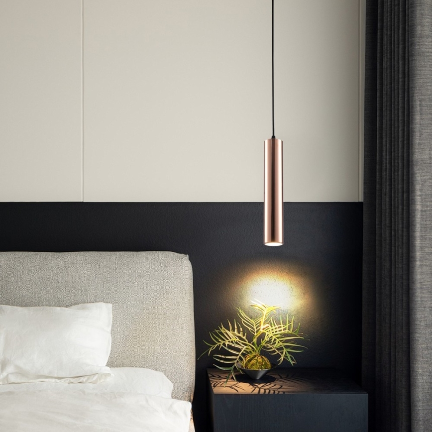 Κρεμαστό φωτιστικό με καλώδιο PUNTO 1xGU10/9W/230V σε ροζ χρυσό