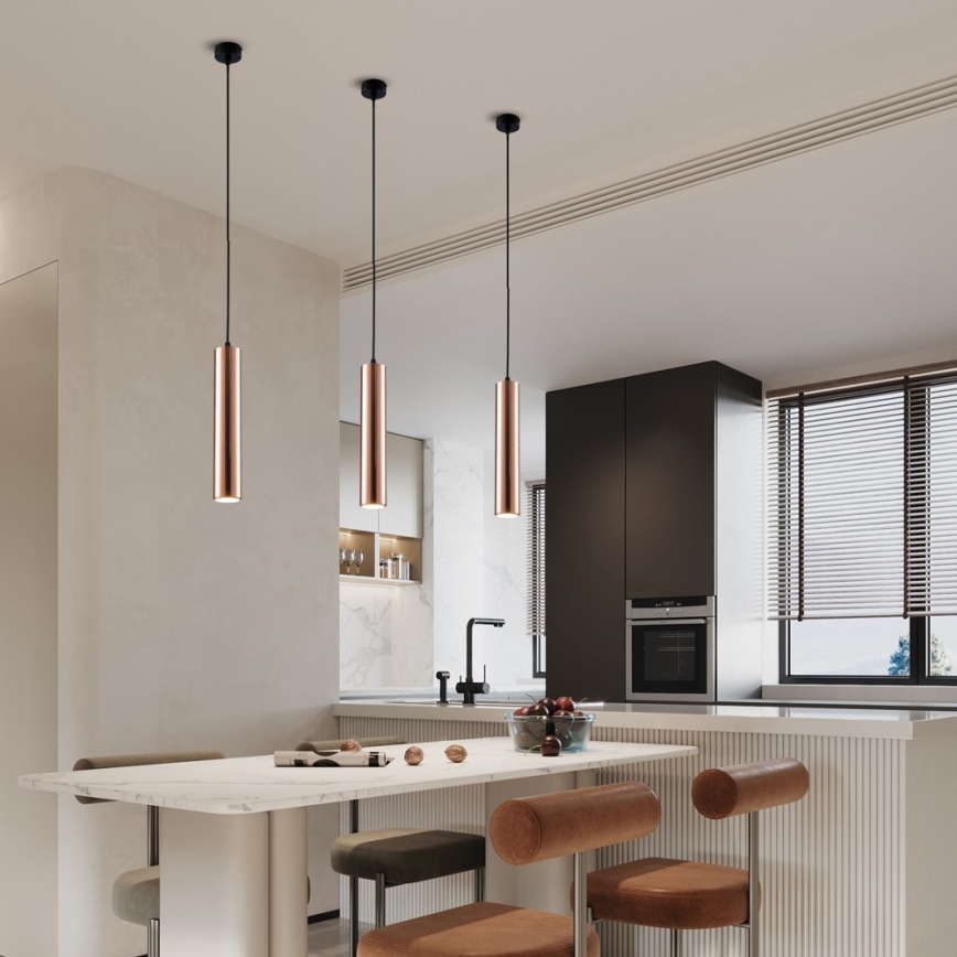 Κρεμαστό φωτιστικό με καλώδιο PUNTO 1xGU10/9W/230V σε ροζ χρυσό