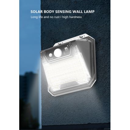 Ηλιακό φωτιστικό τοίχου LED με αισθητήρα LED/3W/5,5V IP65 1200 mAh