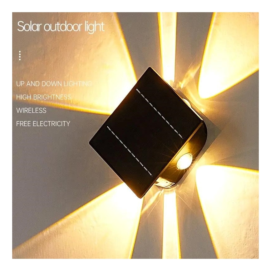 LED Ηλιακό Επιτοίχιο Φωτιστικό με Αισθητήρα LED/2W/5V IP54 1300 mAh