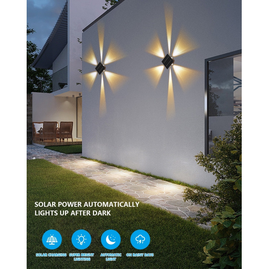 Ηλιακό φωτιστικό τοίχου LED με αισθητήρα LED/2W/5V IP54 1300 mAh