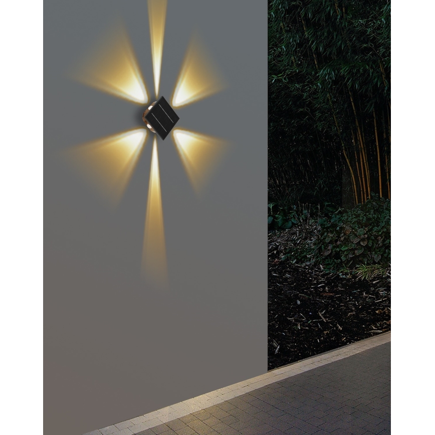 Ηλιακό φωτιστικό τοίχου LED με αισθητήρα LED/2W/5V IP54 1300 mAh