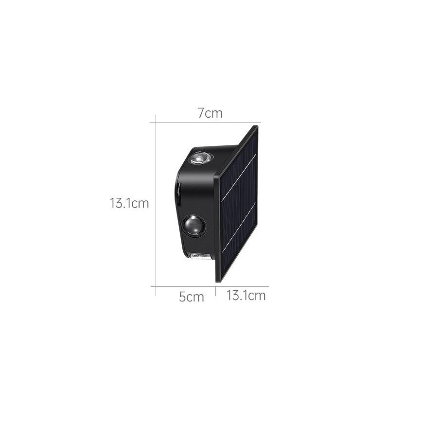 Ηλιακό φωτιστικό τοίχου LED με αισθητήρα LED/2W/5V IP54 1300 mAh