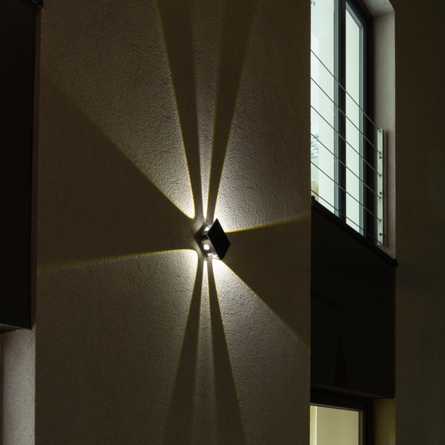 Ηλιακό φωτιστικό τοίχου LED με αισθητήρα LED/2W/5V IP54 1300 mAh