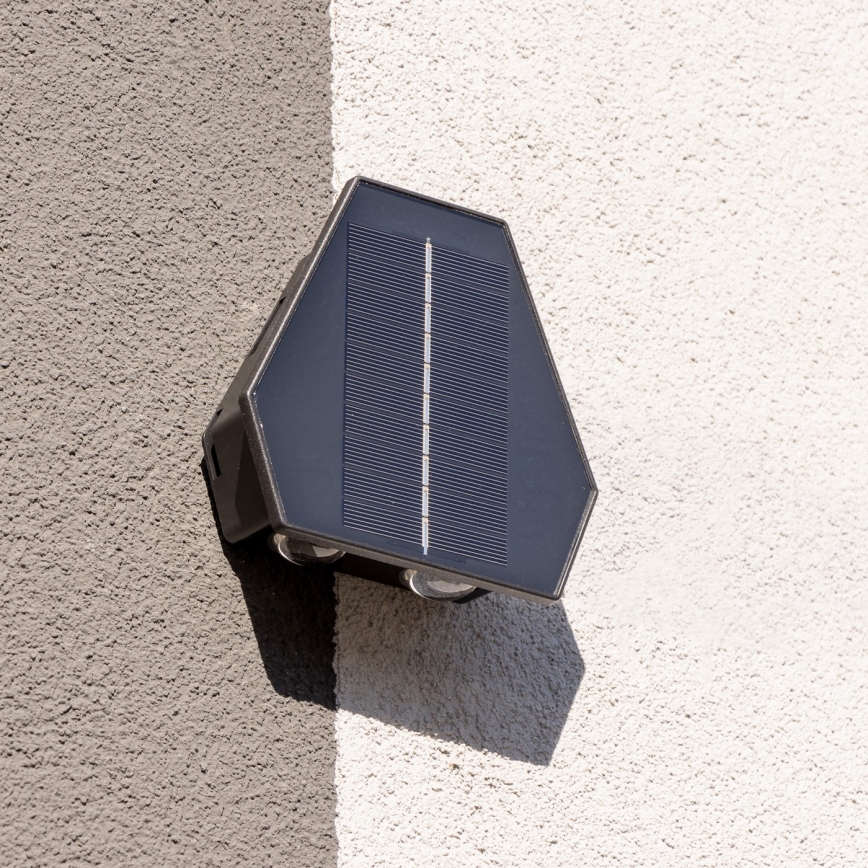 LED Ηλιακό Επιτοίχιο Φωτιστικό με Αισθητήρα LED/2W/5V IP54 1300 mAh