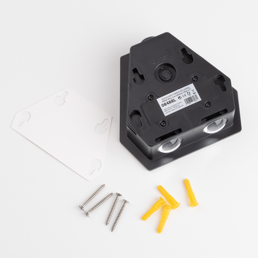 LED Ηλιακό Επιτοίχιο Φωτιστικό με Αισθητήρα LED/2W/5V IP54 1300 mAh