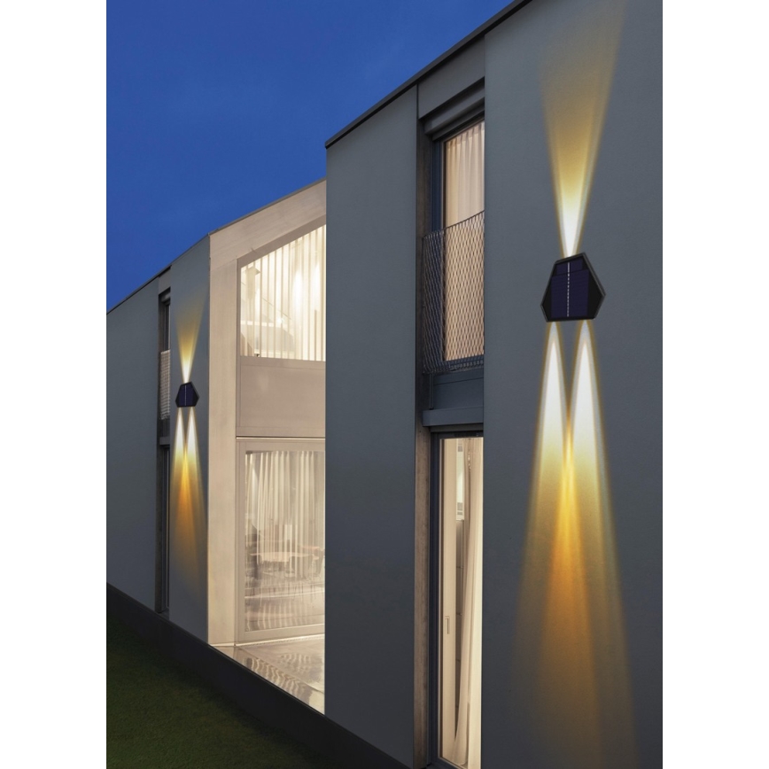 Ηλιακό φωτιστικό τοίχου LED με αισθητήρα LED/2W/5V IP54 1300 mAh