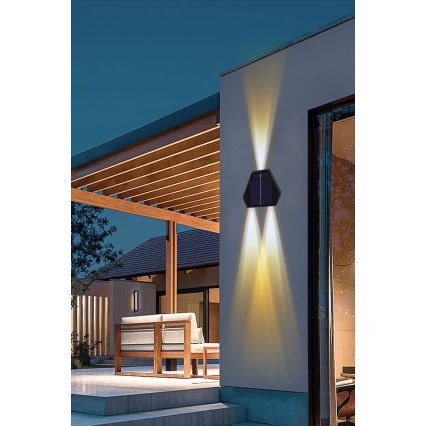 Ηλιακό φωτιστικό τοίχου LED με αισθητήρα LED/2W/5V IP54 1300 mAh