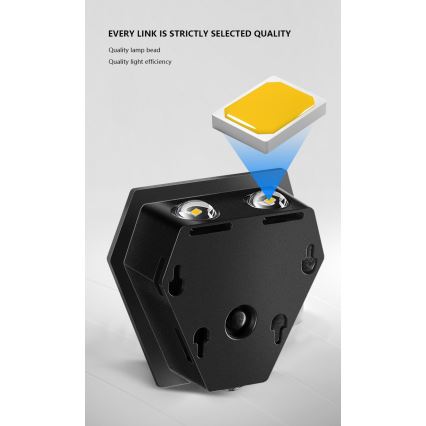 Ηλιακό φωτιστικό τοίχου LED με αισθητήρα LED/2W/5V IP54 1300 mAh