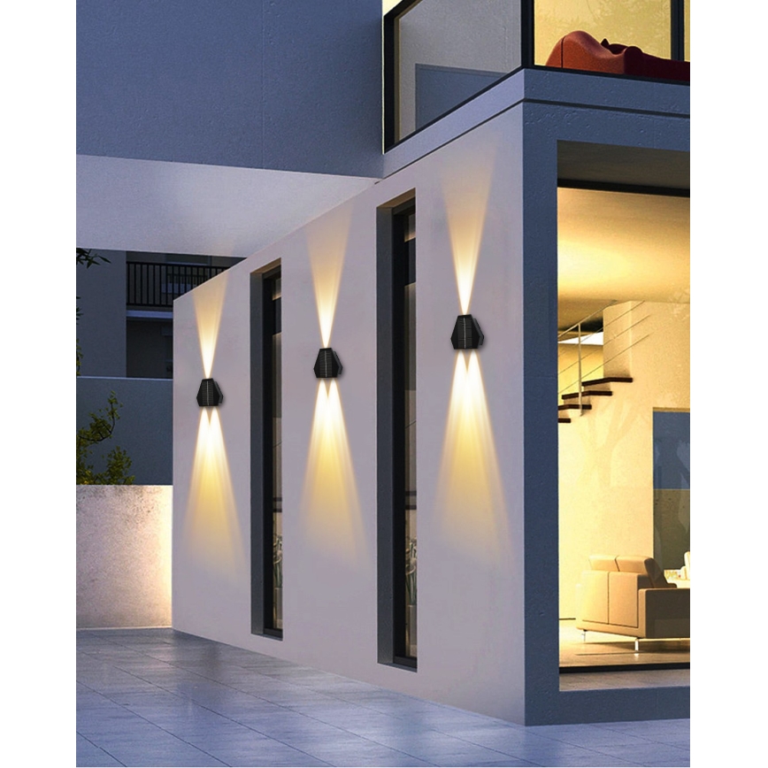 Ηλιακό φωτιστικό τοίχου LED με αισθητήρα LED/2W/5V IP54 1300 mAh