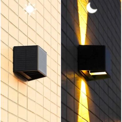 LED Ηλιακό Επιτοίχιο Φωτιστικό με Αισθητήρα LED/2W/5V IP54 1300 mAh