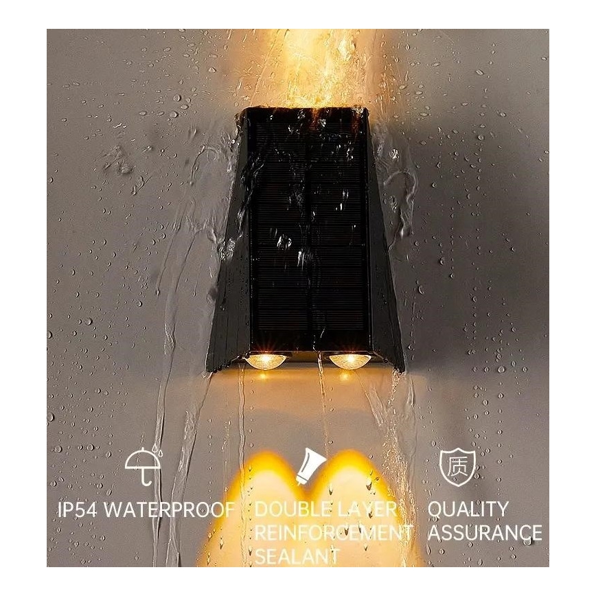 LED Ηλιακό Επιτοίχιο Φωτιστικό με Αισθητήρα LED/2W/5V IP54 1300 mAh