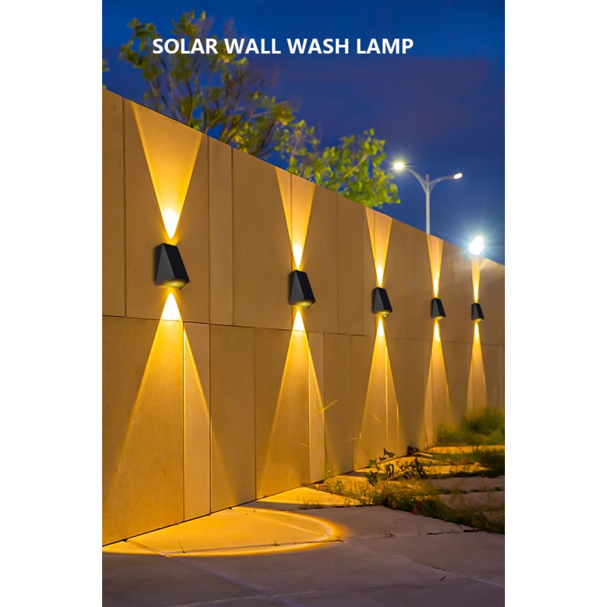 LED Ηλιακό Επιτοίχιο Φωτιστικό με Αισθητήρα LED/2W/5V IP54 1300 mAh