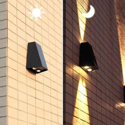 LED Ηλιακό Επιτοίχιο Φωτιστικό με Αισθητήρα LED/2W/5V IP54 1300 mAh