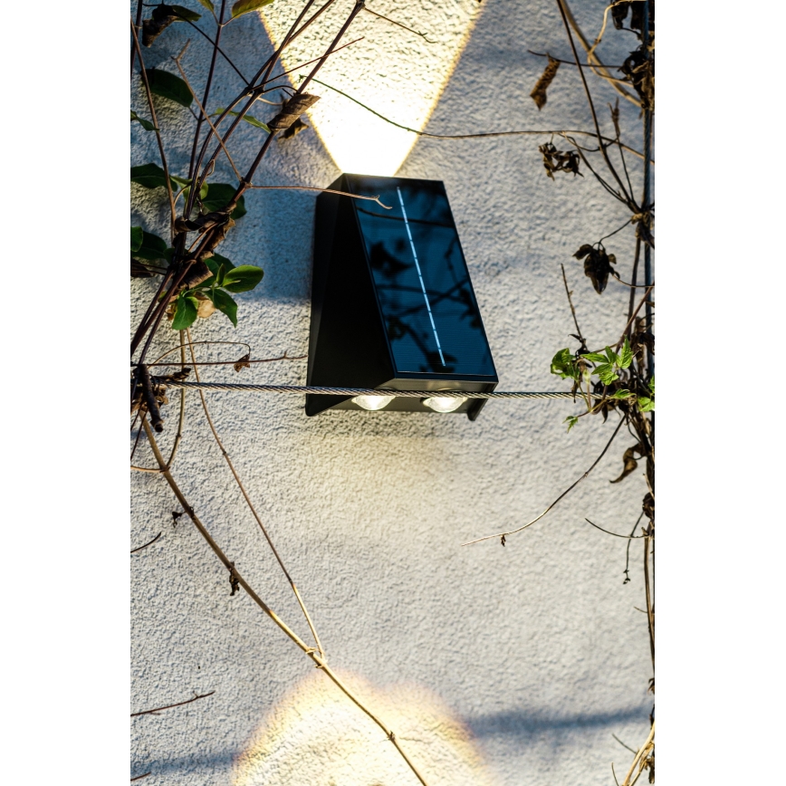 LED Ηλιακό Επιτοίχιο Φωτιστικό με Αισθητήρα LED/2W/5V IP54 1300 mAh