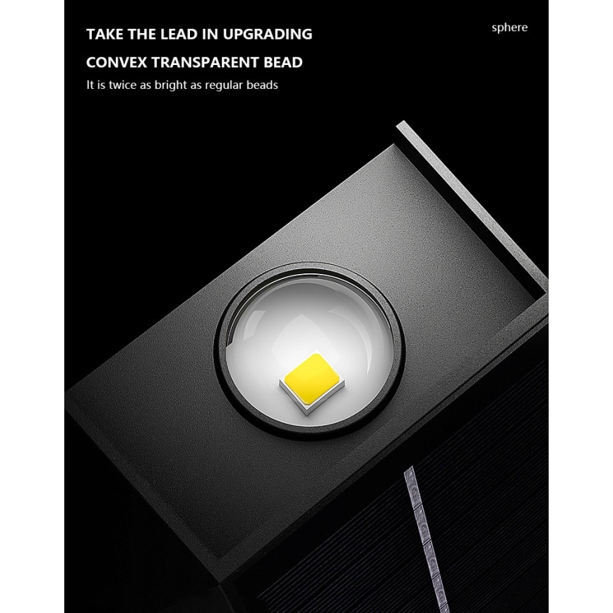 Ηλιακό φωτιστικό τοίχου LED με αισθητήρα LED/2W/5V IP54 1300 mAh