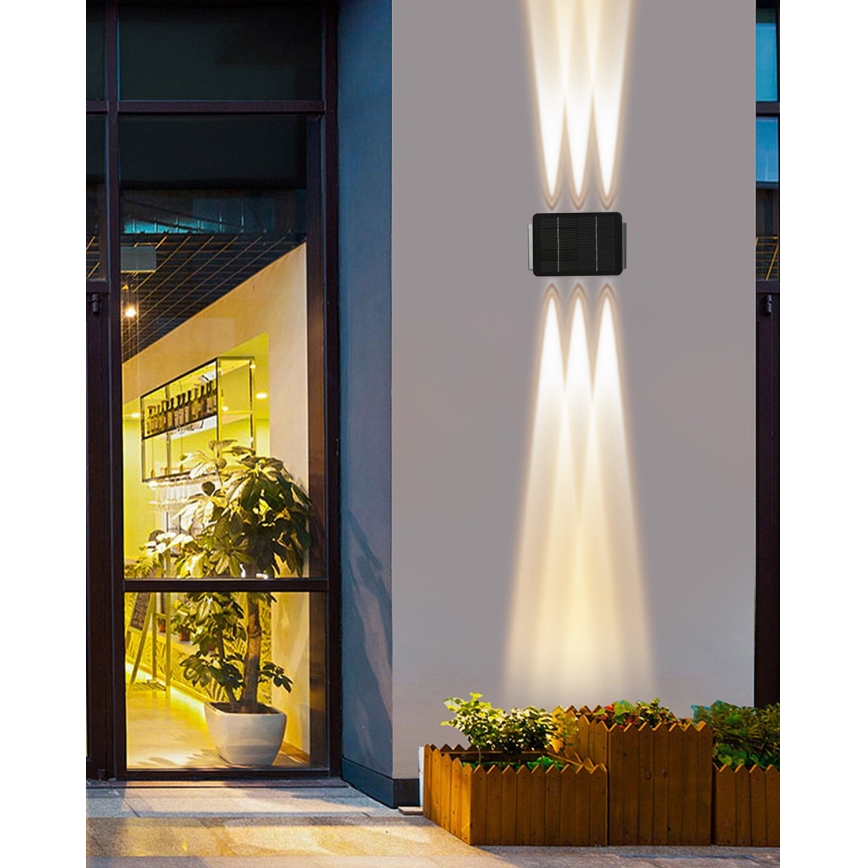 LED Ηλιακό Επιτοίχιο Φωτιστικό με Αισθητήρα LED/2W/5V IP54 1300 mAh