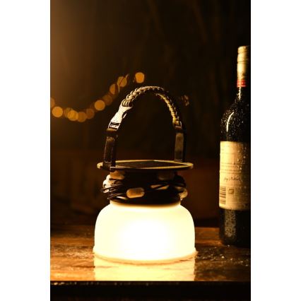 Φορητός ηλιακός φορτιστής LED RGB με LED αλυσίδα LED/10W/5V 3600 mAh IP65 3600 mAh