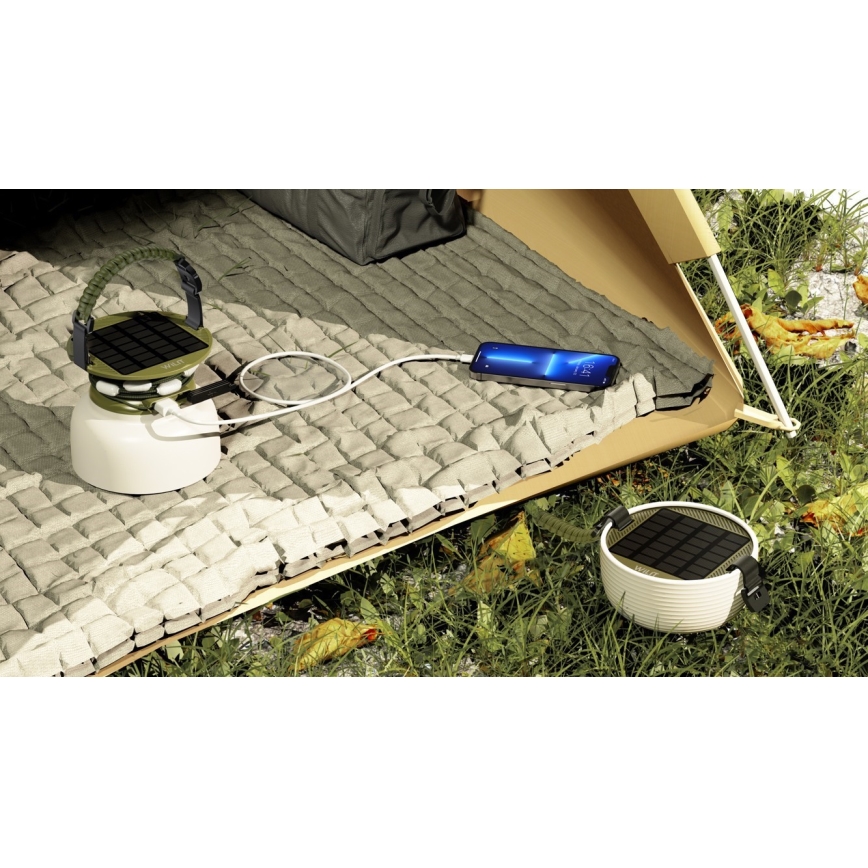 Φορητός ηλιακός φορτιστής LED RGB με LED αλυσίδα LED/10W/5V 3600 mAh IP65 3600 mAh