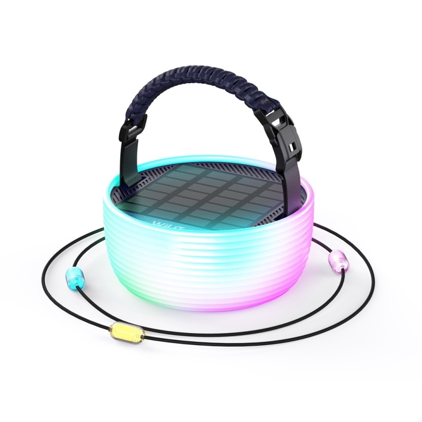 LED RGB Φορητό ηλιακό επαναφορτιζόμενο φωτιστικό with LED λαμπάκια LED/10W/5V 3600 mAh IP65 3600 mAh