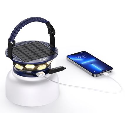 Φορητός ηλιακός φορτιστής LED RGB με LED αλυσίδα LED/10W/5V 3600 mAh IP65 3600 mAh