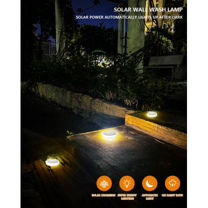 LED Εξωτερικός ηλιακός φωτισμός με αισθητήρα LED/0,4W/3,2V IP54 500 mAh